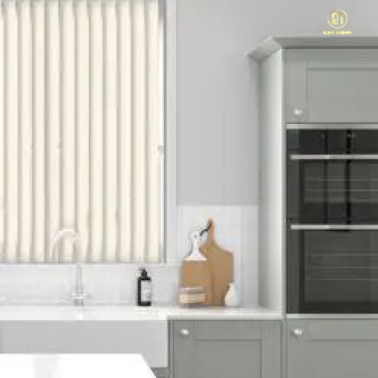 Rèm Lá Dọc Trơn Kem Đẹp SL-003